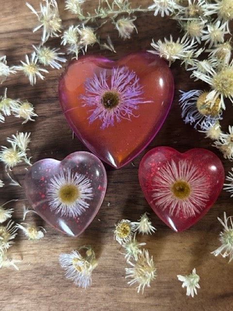 A Little Love with Prairie Fleabane Flowers and Pink Howlite Crystals - Small