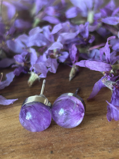 Earrings with Purple Loosestrife Petals