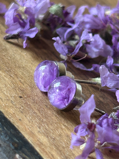 Earrings with Purple Loosestrife Petals