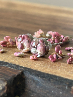 Stainless Steel Earrings with Curlytop Knotweed Flowers