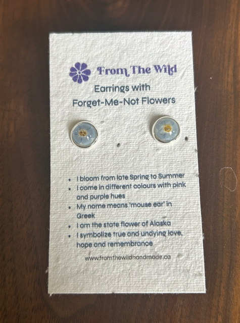 Stud Earrings with Forget-Me-Not Flowers