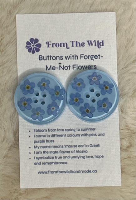 Buttons with Forget-Me-Not Flowers