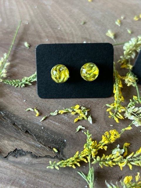 Earrings with Yellow Sweet Clover Flowers