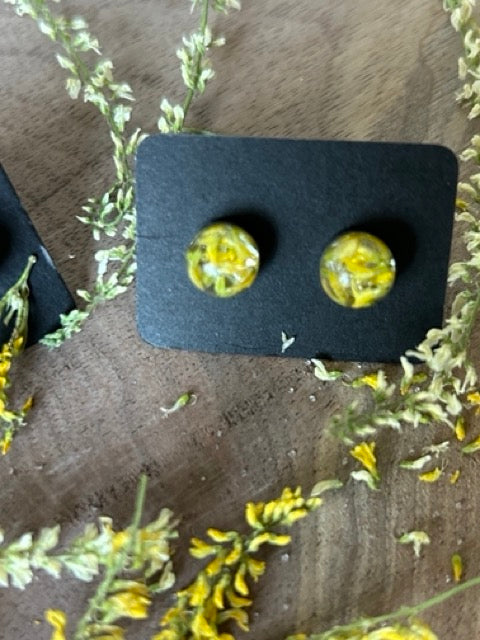 Earrings with Yellow Sweet Clover Flowers