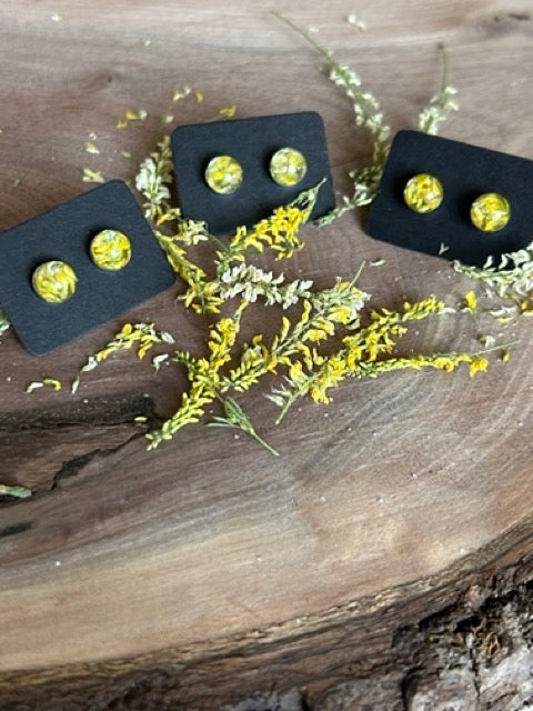 Earrings with Yellow Sweet Clover Flowers