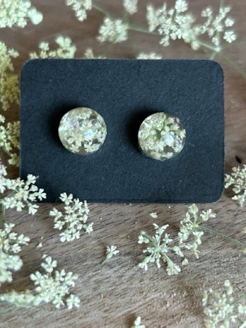 Earrings with Wild Carrot Flowers