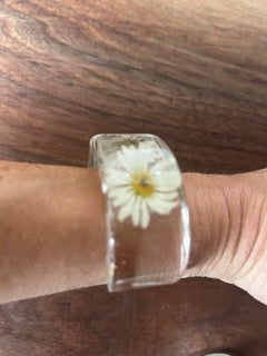 Cuff Bangle with Daisies