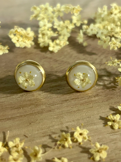 Stud Earrings with Elderflower Blossoms