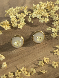 Stud Earrings with Elderflower Blossoms
