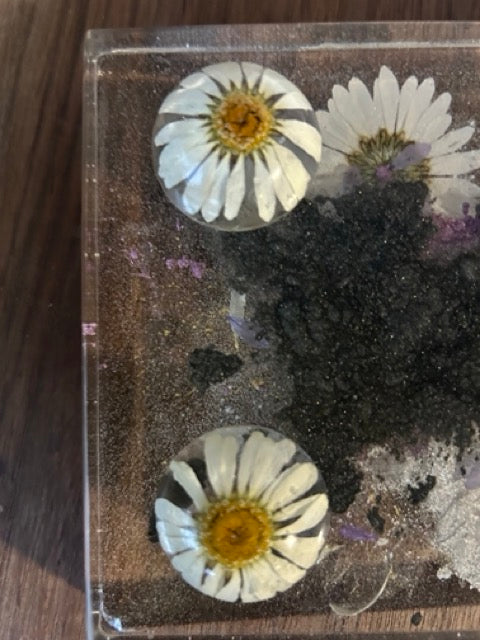 Large Charcuterie Board with Daisies and Purple Loosestrife Petals