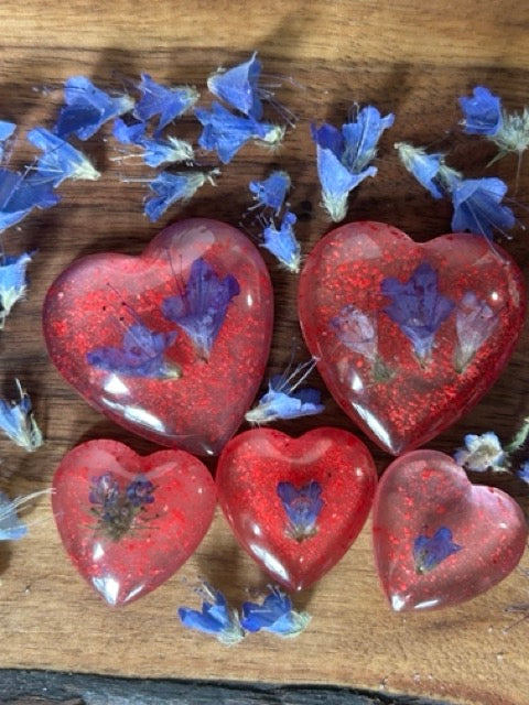 A Little Love with Viper's Bugloss Flowers and Pink Howlite Crystals - Large
