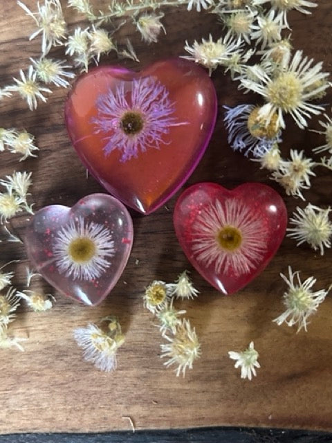 A Little Love with Prairie Fleabane Flowers and Pink Howlite Crystals - Small