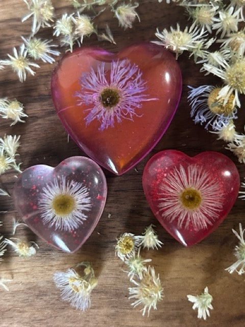 A Little Love with Prairie Fleabane Flowers and Pink Howlite Crystals - Small
