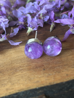 Earrings with Purple Loosestrife Petals