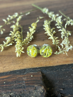 Earrings with Yellow Sweet Clover Flowers
