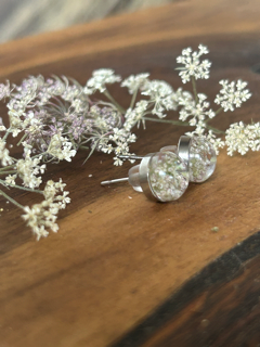Earrings with Cow Parsley Flowers