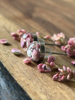 Stainless Steel Earrings with Curlytop Knotweed Flowers