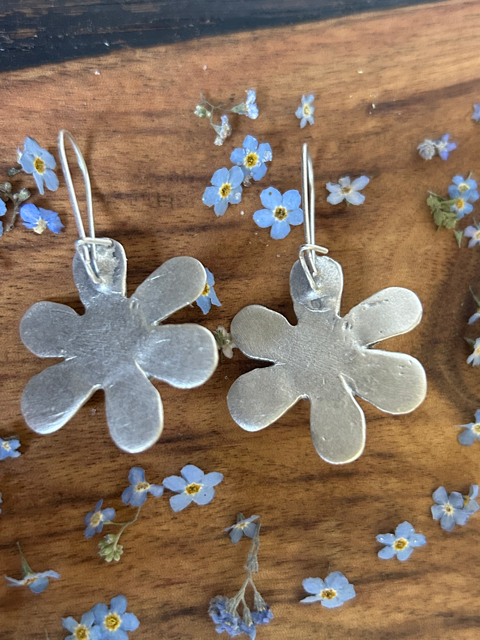 Flower Earrings with Forget-Me-Not Flowers