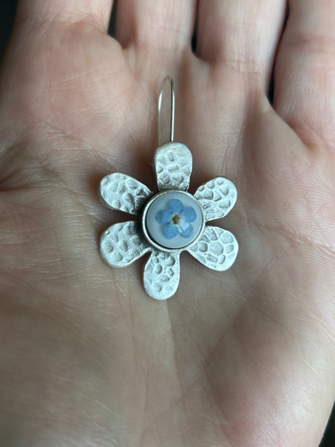 Flower Earrings with Forget-Me-Not Flowers