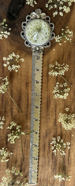 Metal Bookmark with Common Marsh Bedstraw Flowers