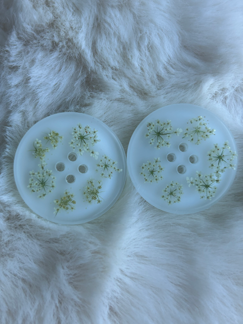 Buttons with Queen Anne's Lace