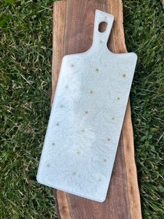 Medium White Panicle Aster Flower Charcuterie and Cheese Board