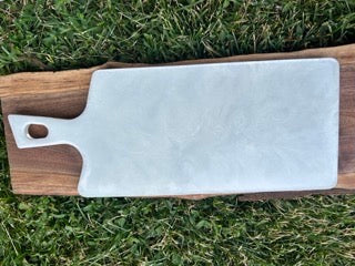 Medium White Panicle Aster Flower Charcuterie and Cheese Board