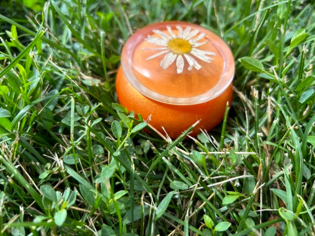 Small Storage Jar with Daisies