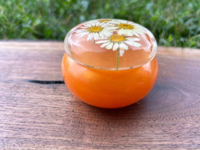 Small Storage Jar with Daisies