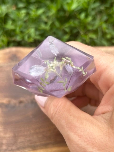 Wine Stopper with Lilac Petals and Eastern Enchanter's Nightshade Flowers