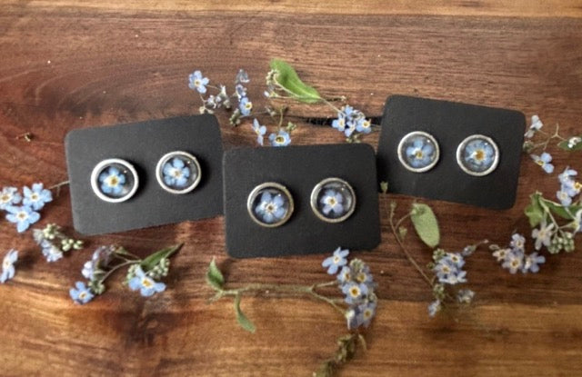 Earrings with Forget-Me-Not Flowers