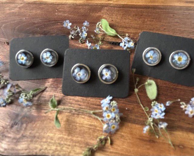 Earrings with Forget-Me-Not Flowers