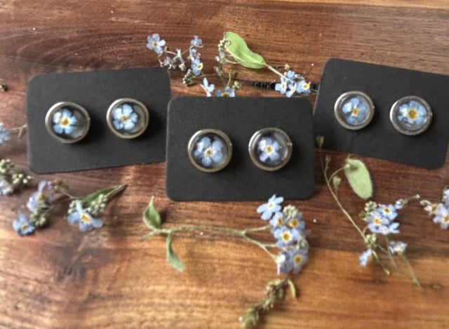 Earrings with Forget-Me-Not Flowers