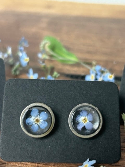 Earrings with Forget-Me-Not Flowers