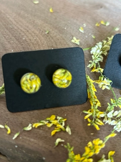 Earrings with Yellow Sweet Clover Flowers