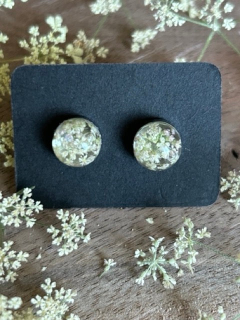 Earrings with Wild Carrot Flowers